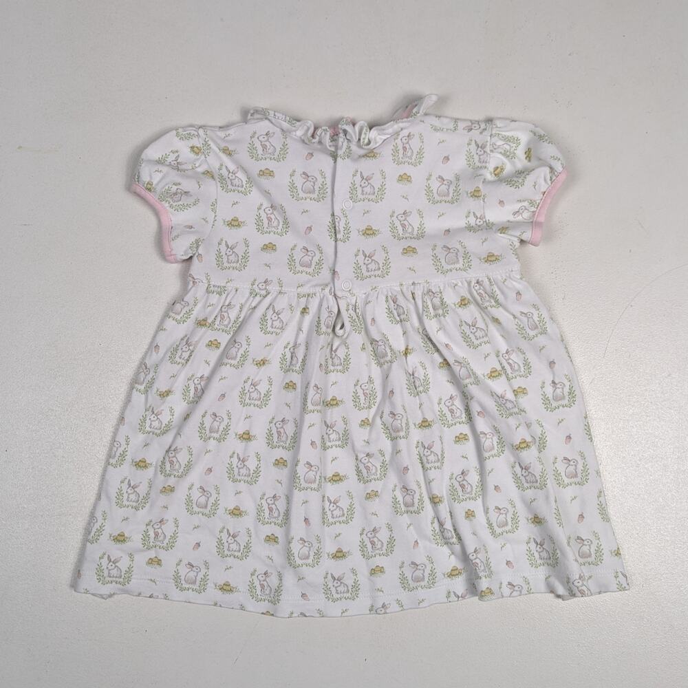 Baby Loren Dress Girls Sz 18-24m White Bunny Rabbit Spring Boutique Pima - Picture 3 of 4